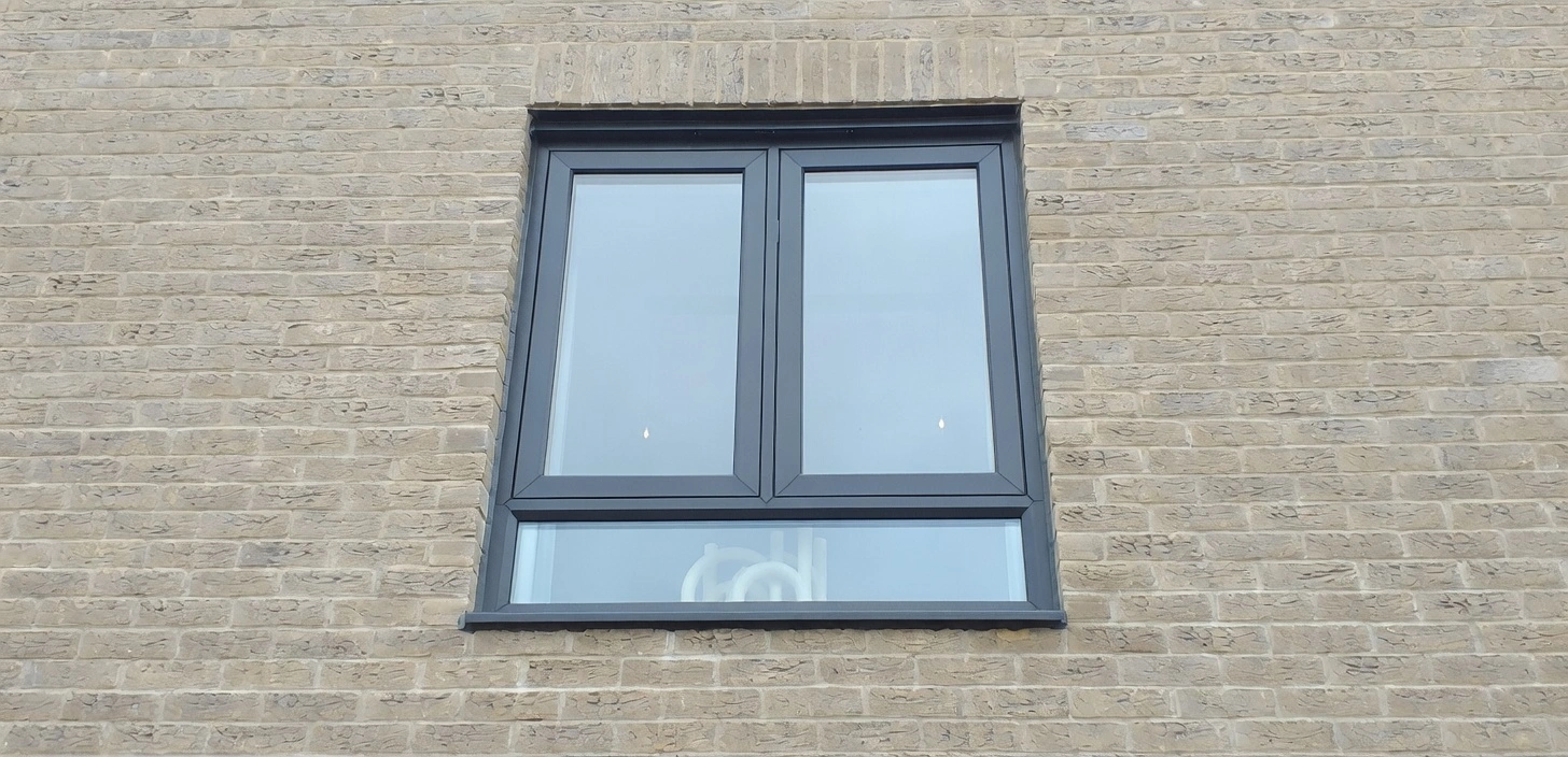 Flush sash uPVC window in white