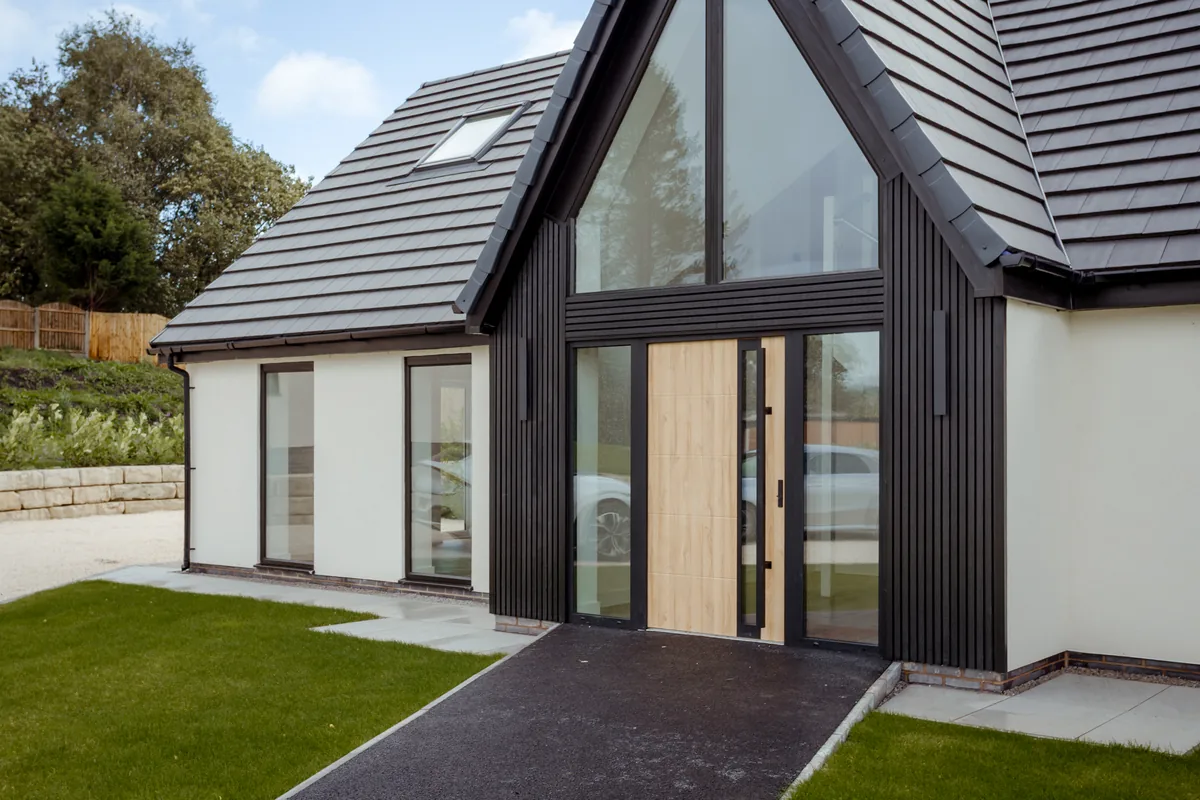 Hurricane aluminium front door designer — Passive House thermal performance with quad glazing