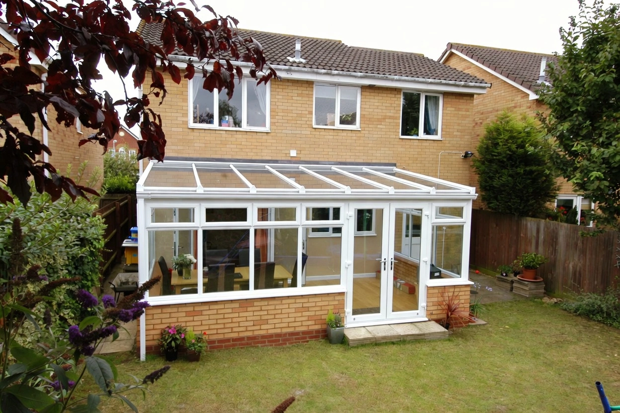 Lean-to conservatory extension on a brick home